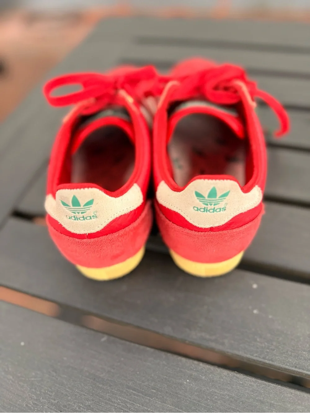 adidas Kids Red Sneakers with White Stripes
